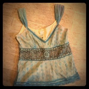 Blue embroidered top
